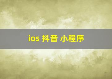 ios 抖音 小程序